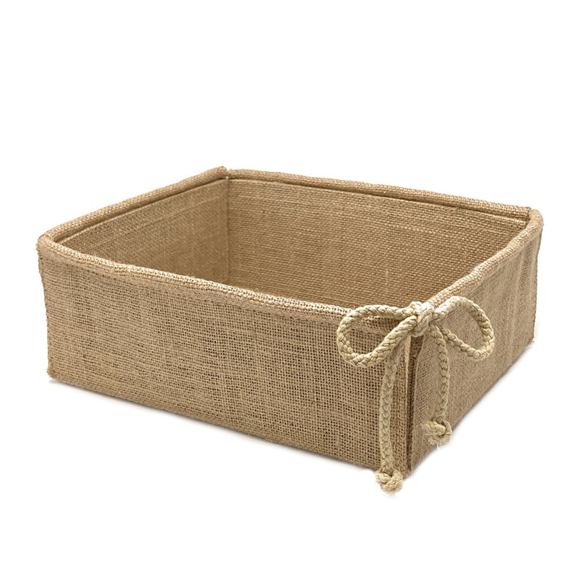 Decorative Burlap Basket Foldable for Gifts and Decor