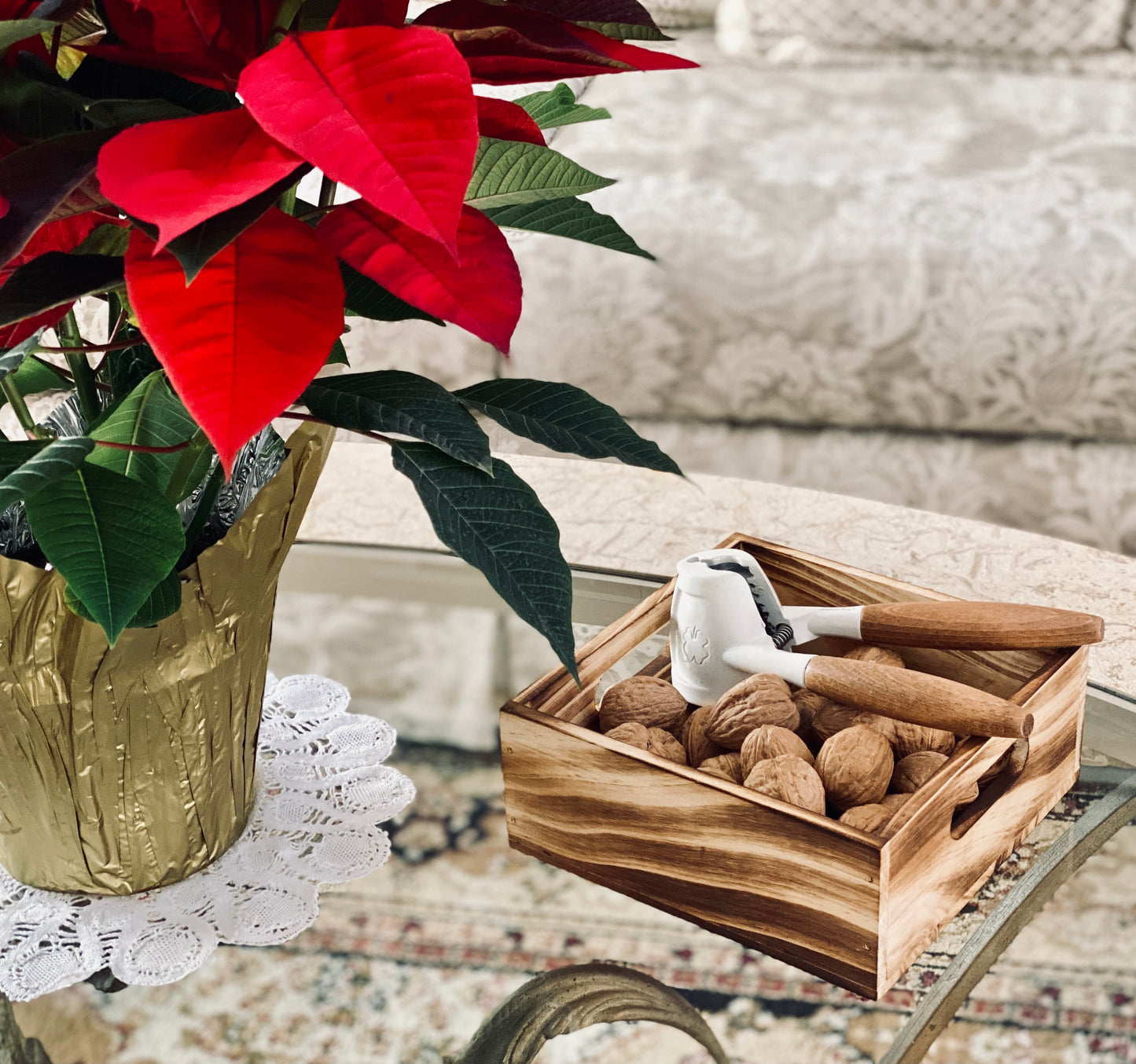 Napkin Holder Tray in Rustic Wood for Kitchen Countertops and Dinner Table