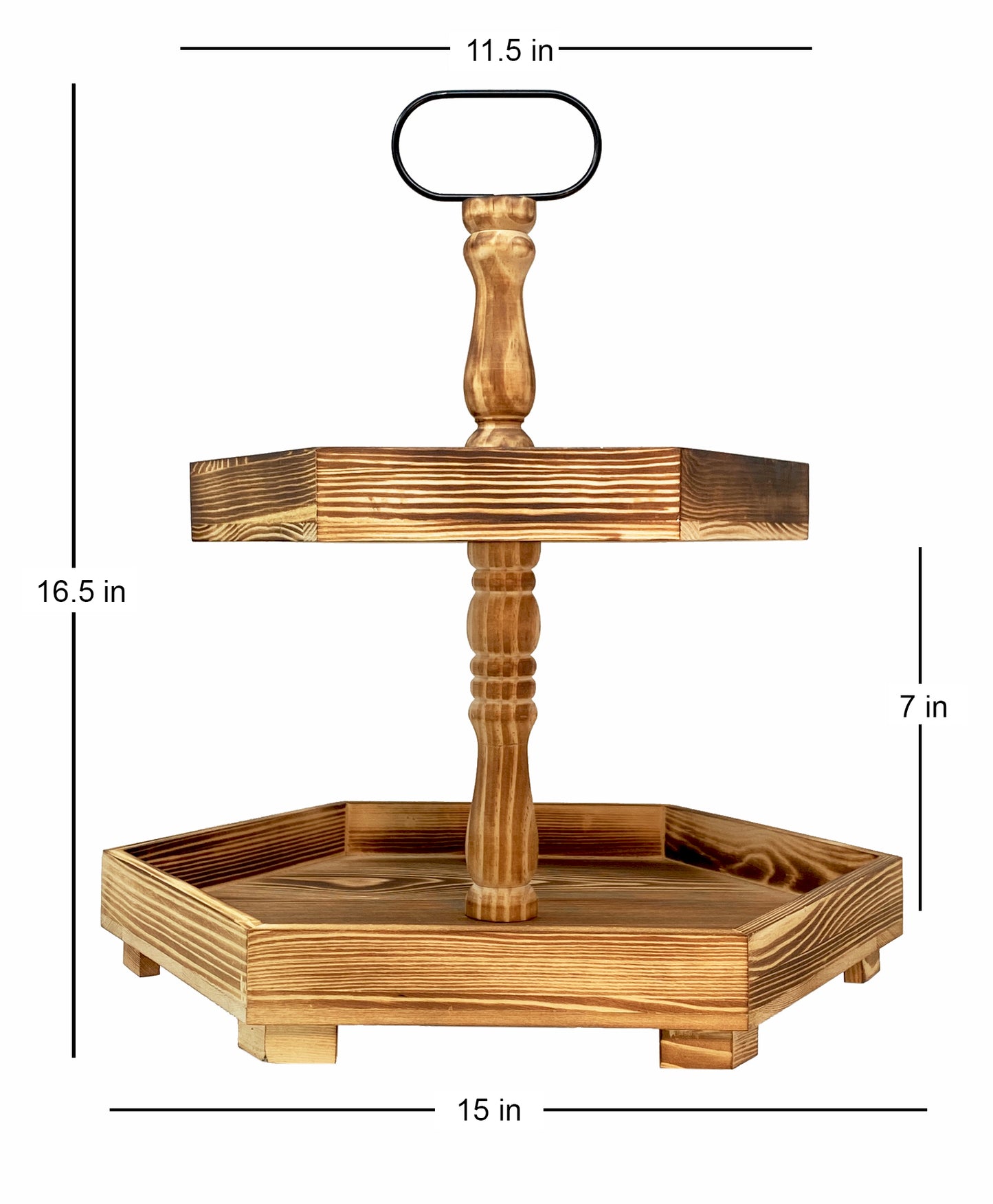 Tiered Serving Tray Wood Stand for Farmhouse Rustic Decor, Kitchen Counter, Cupcake Display, Tea Coffee Bar and Party Decoration
