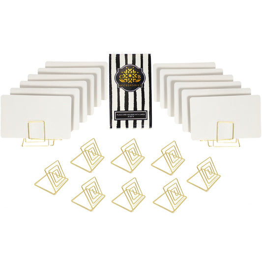 Wire Place Card Holder Stands with White Cards (20 sets)