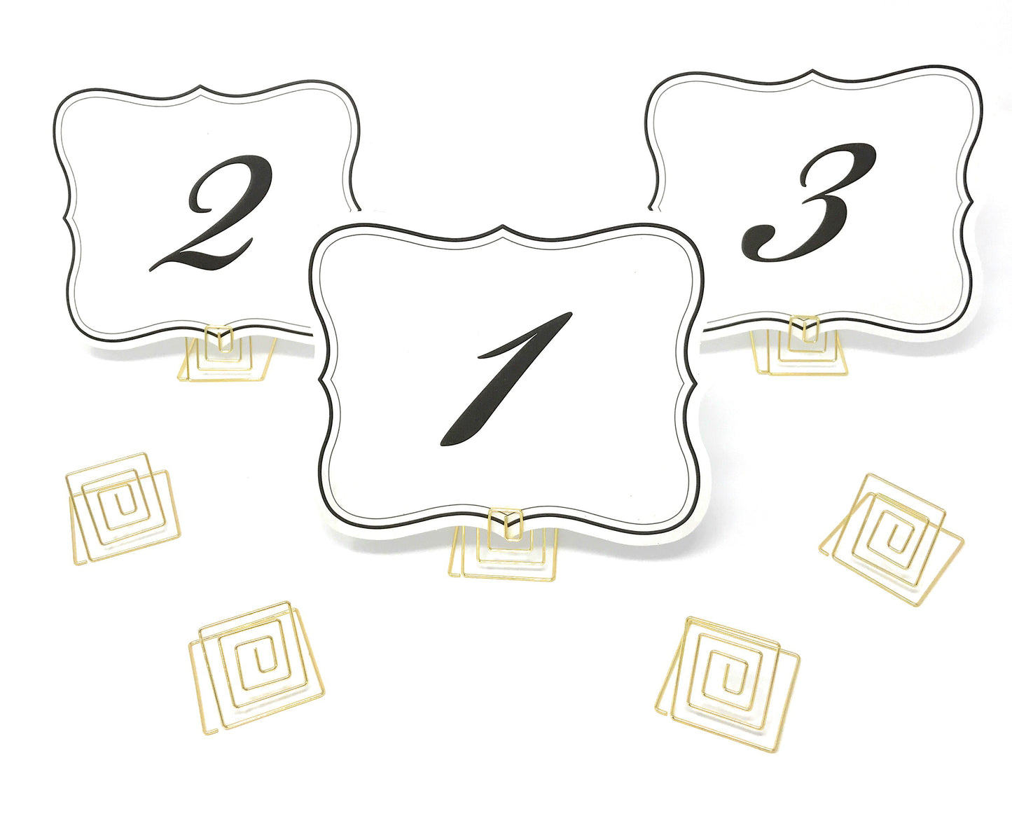 Wire Place Card Holder Stands with White Cards (20 sets)