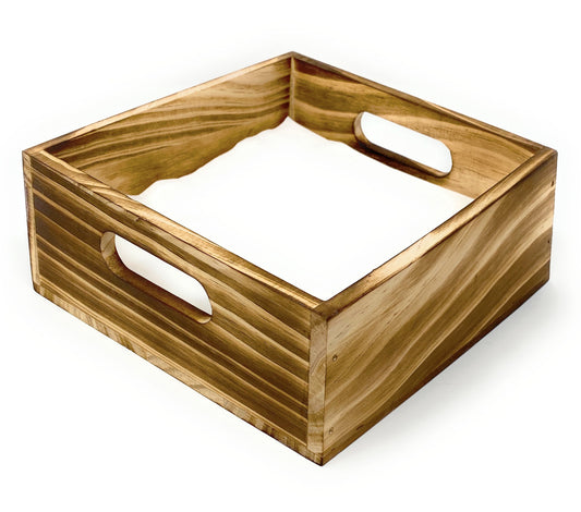 Napkin Holder Tray in Rustic Wood for Kitchen Countertops and Dinner Table