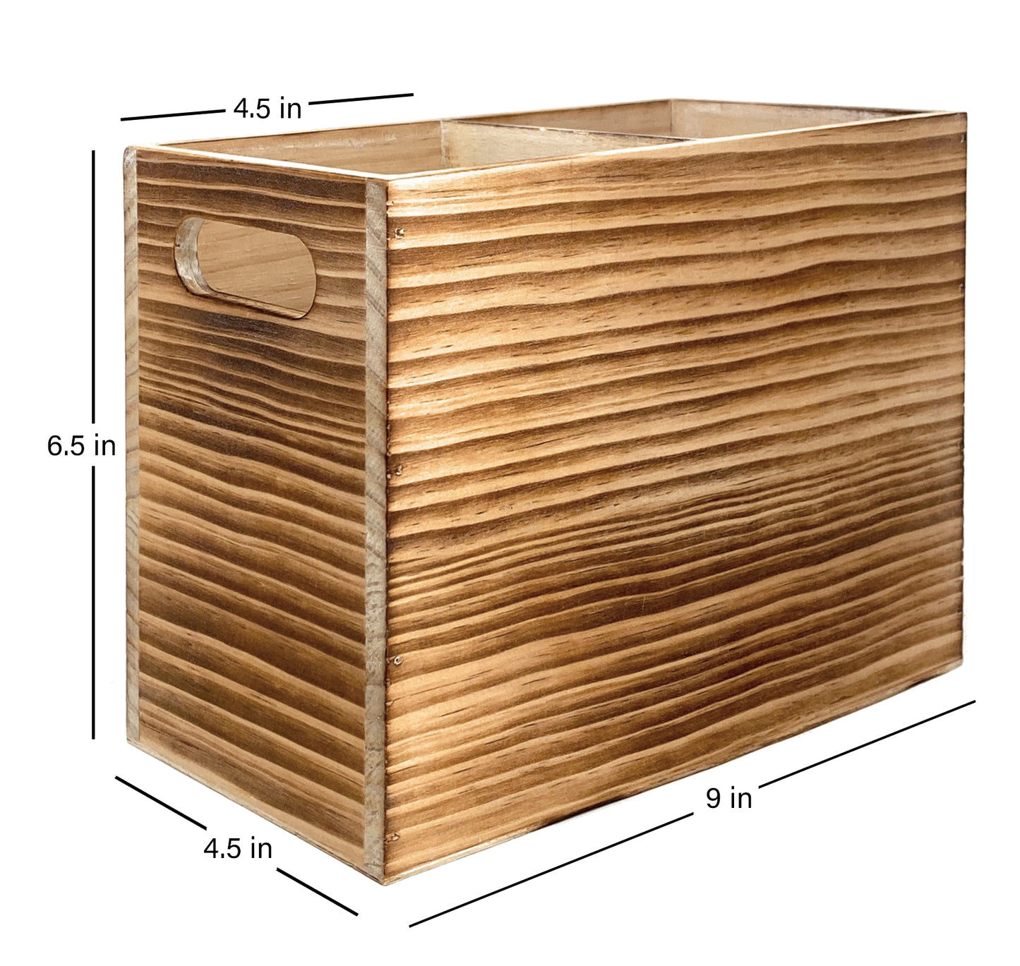 Utensil Holder in Rustic Wood for Kitchen Countertop and Cooking Tools